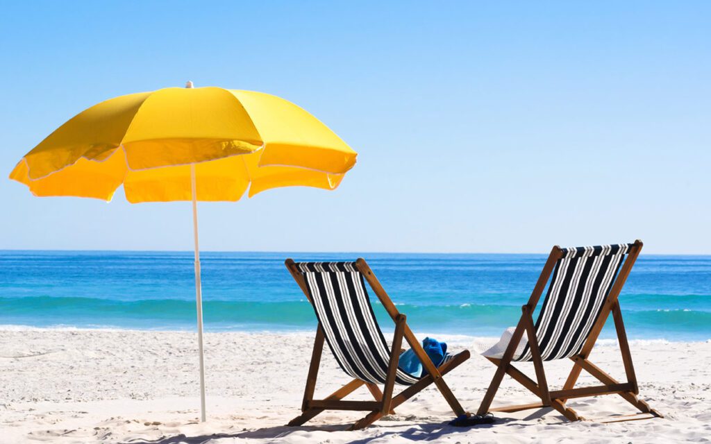 flip flop 365, beach at Flagler Beach umbrellas and chairs